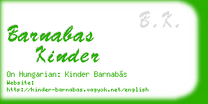 barnabas kinder business card